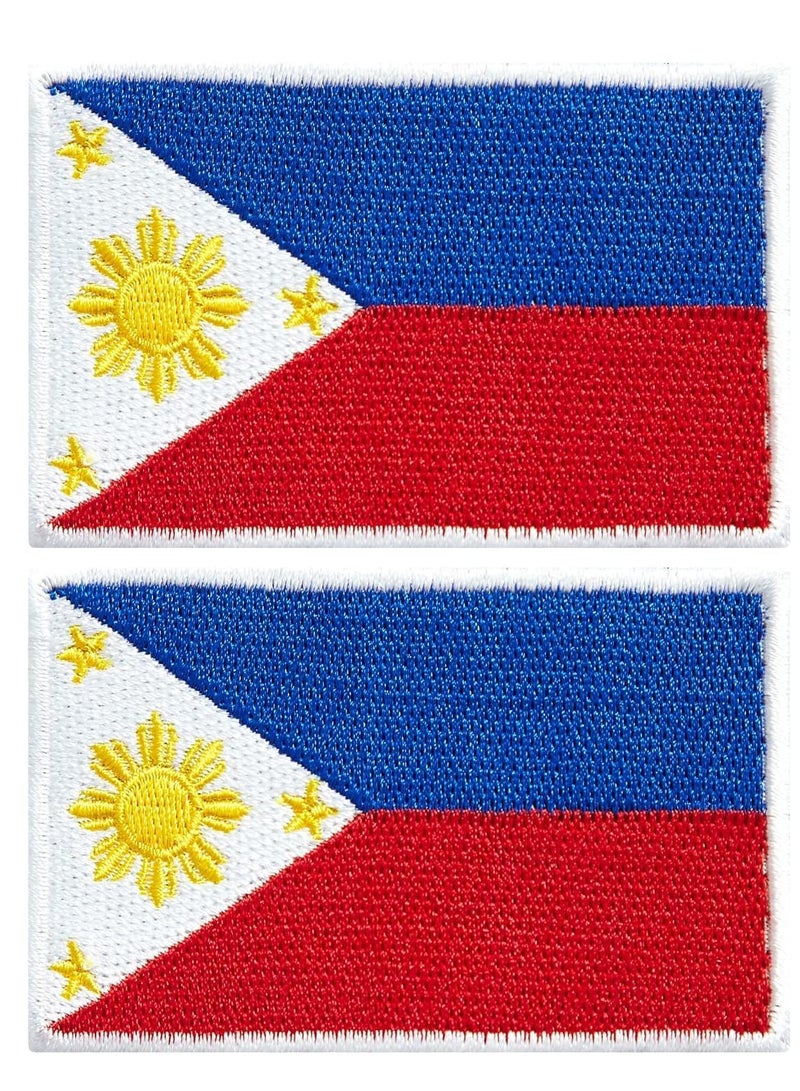 Generic Pack of 2pcs Embroidered Flag Patches - Perfect for Jackets - Backpackers - Travelers - Uniforms - Jeans and Hats - Tactical Embroidered Patches  - Image 1