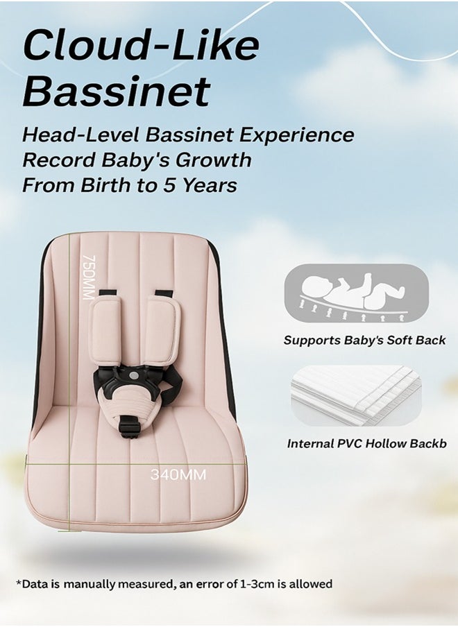 baobaohao Lightweight Foldable Baby Stroller A6 with Cloud-Like Bassinet, One-Step Brake, Large Basket – Travel Friendly, Grey  - Image 2