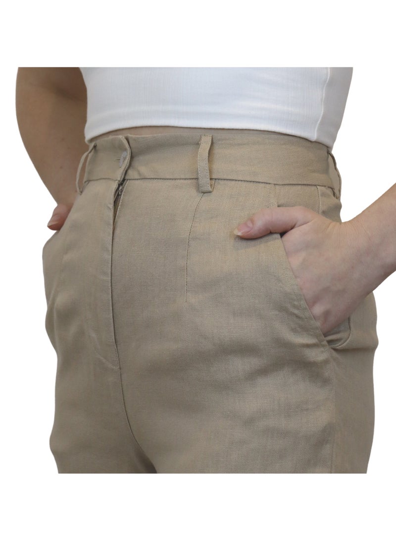 Natural Fashion Linen formal straight leg trousers  - Image 3