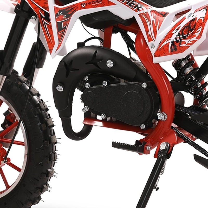 YOXIER 50cc Kids Dirt Bike,2-Stroke Gas Dirt Bike, Mini Bike for Kids 8-14,Gas Power Pocket Rocket Bike,Gas Motorcycle with Front Rear Disc Brakes, Off Road Mini Motorcycle Max Load 330Lbs Max Speed - Image 5