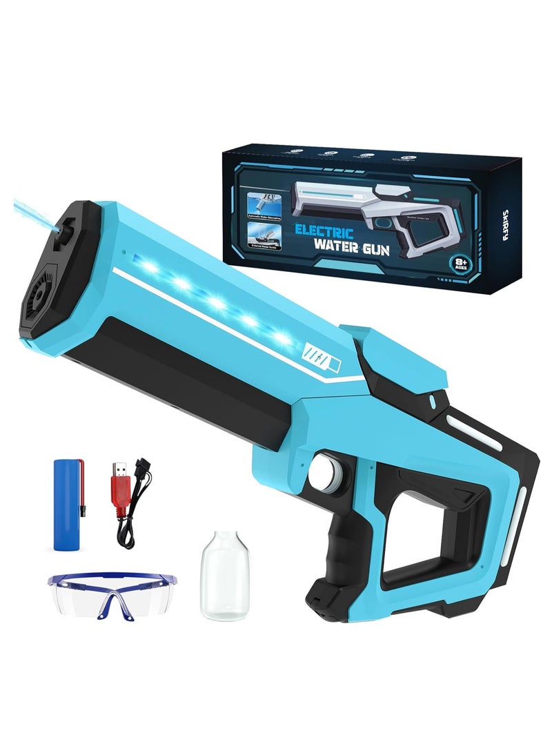 Electric Water Gun for Adults Kids,Battery-Powered Squirt Toy with Tank, LED Light,Automatic Water-Absorption,Summer Outdoor Beach Play,Pool Garden Fun for Kids - Image 1