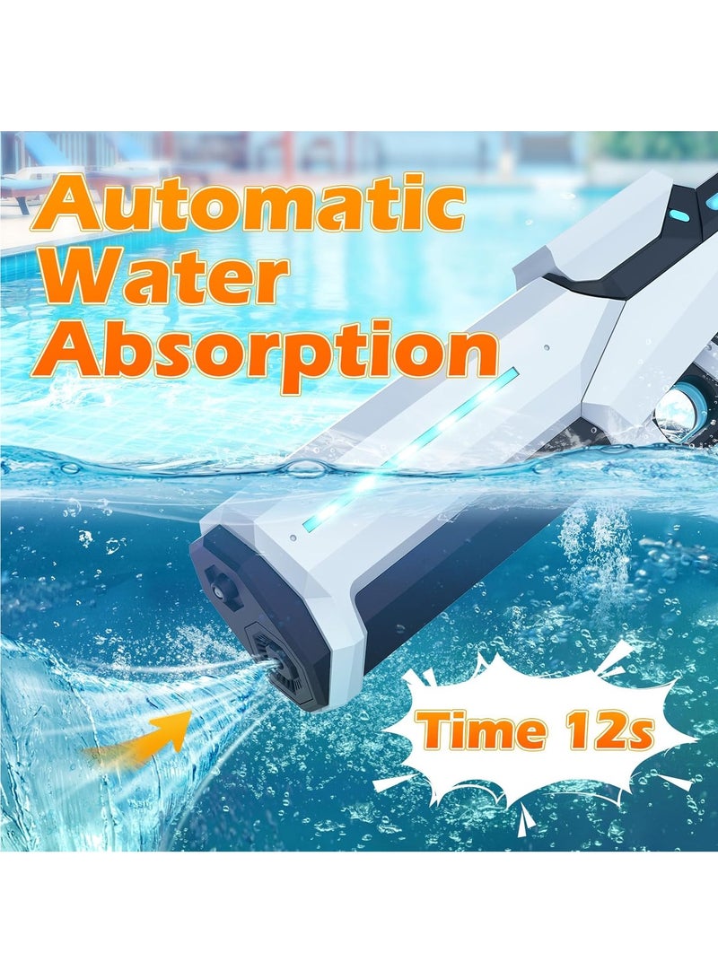 Electric Water Gun for Adults Kids,Battery-Powered Squirt Toy with Tank, LED Light,Automatic Water-Absorption,Summer Outdoor Beach Play,Pool Garden Fun for Kids - Image 2