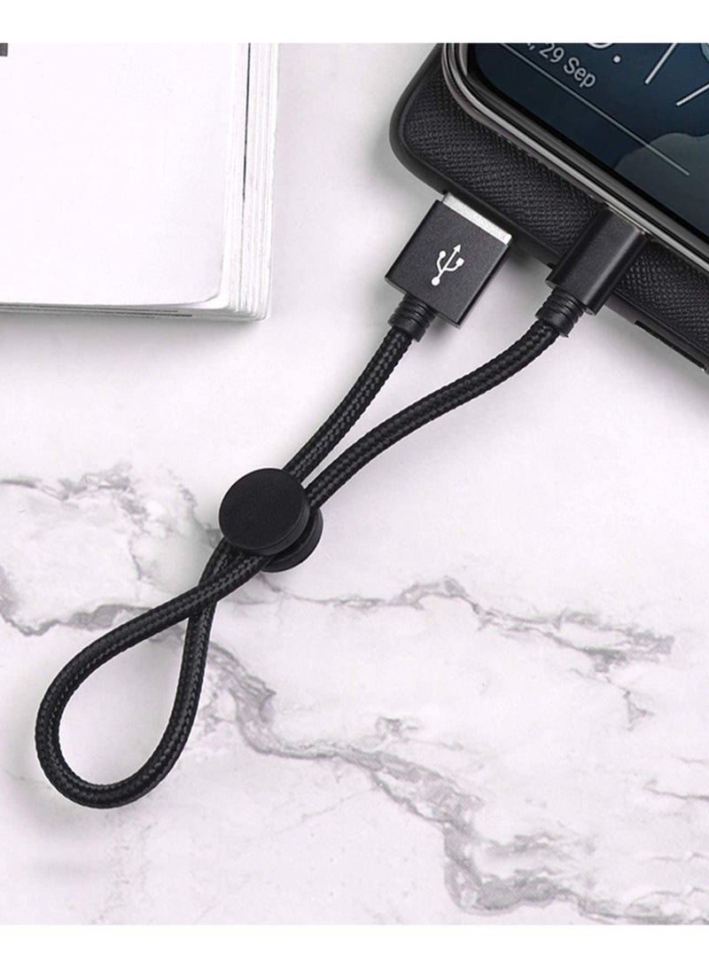 erorex USB C Cable Short 25cm Ideal Lenght, Android Auto Cable USB C 3A Fast Charging and Data Sync, USB A to USB C Charger Cable Short for Phones, Power Banks, Laptops Type C Short Charge Lead (Black)  - Image 4