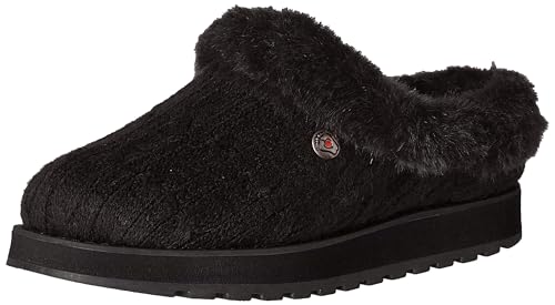 Skechers Women's Keepsakes – Ice Angel Slipper, Black/Black, 7 Wide - Image 1