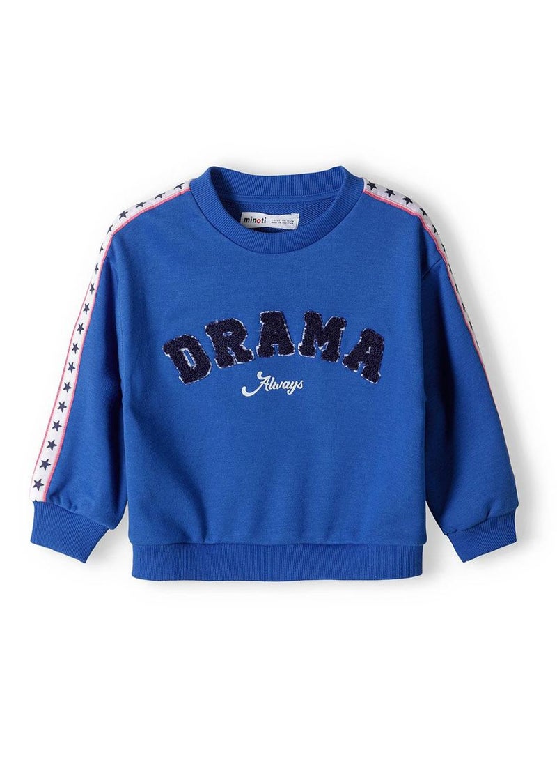 MINOTI Girls' Sweatshirt with Sequin Text and Star Tape Detail - Image 2