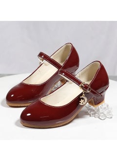 Generic New style girls high heel princess shoes performance leather shoes  - Image 3