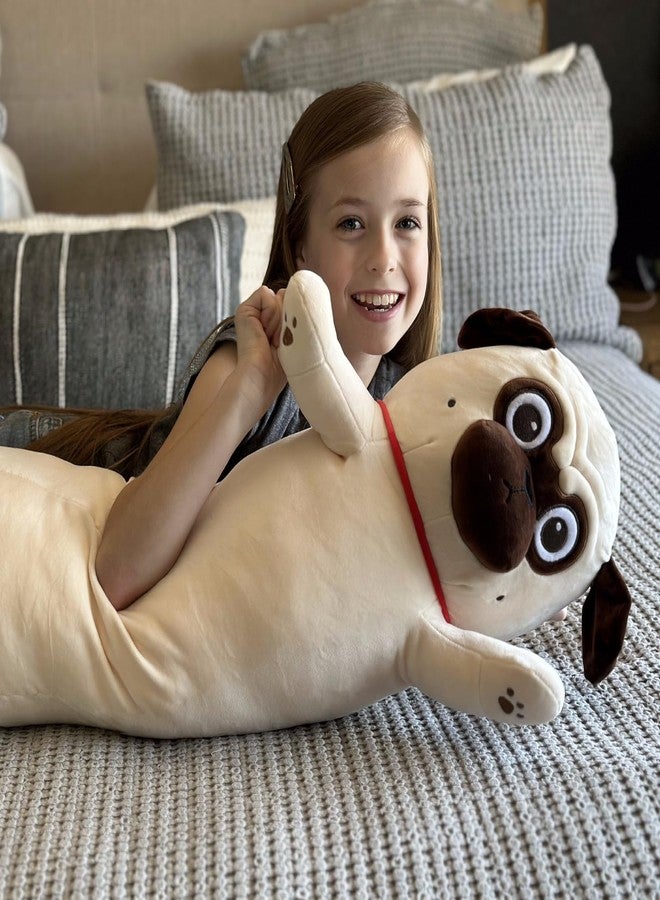 MaoGoLan Pug Stuffed Animal for Pug Lovers, 43 inch Giant Dog Plush Super Soft Body Pillow for Kids Adults Teens Girls Boys Christmas Valentine's Day Birthday - Image 2