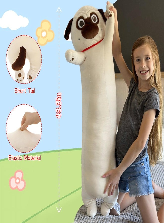 MaoGoLan Pug Stuffed Animal for Pug Lovers, 43 inch Giant Dog Plush Super Soft Body Pillow for Kids Adults Teens Girls Boys Christmas Valentine's Day Birthday - Image 3