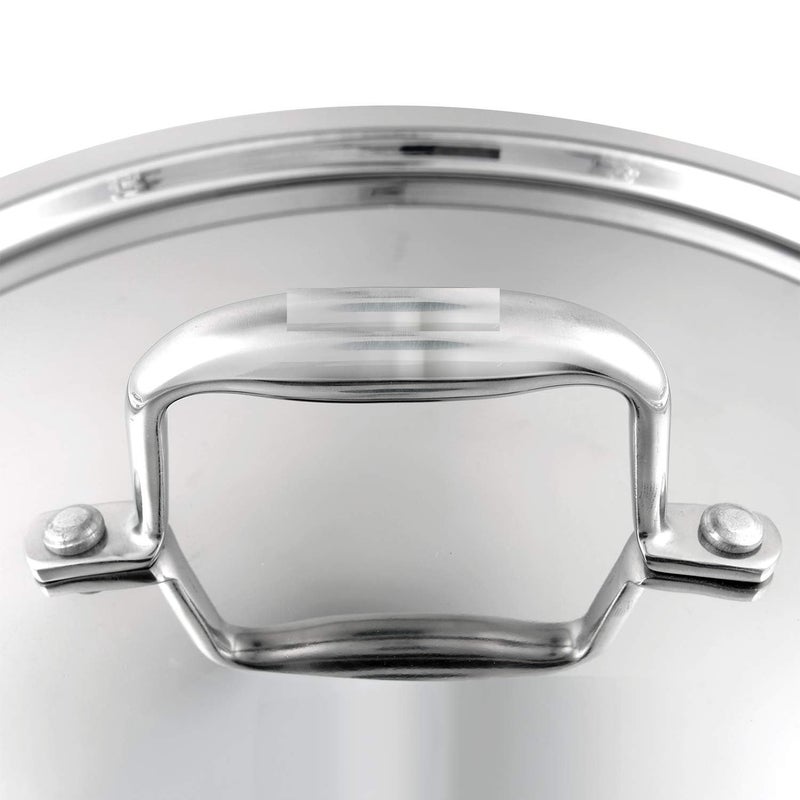 RJ kitchenware Store وعاء طهي من الفولاذ المقاوم للصدأ ثلاثي الطبقات من متجر RJ للأدوات المنزلية بسعة 25 لتر وقطر 24 سم مع مقابض مثبتة مناسب للغاز والموقد الكهربائي - Image 4