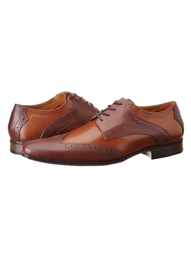 RUOSH Mens Oxford Derby Lace up Comfort Leather Work Office Formal Occasion Party Wear Premium Shoes