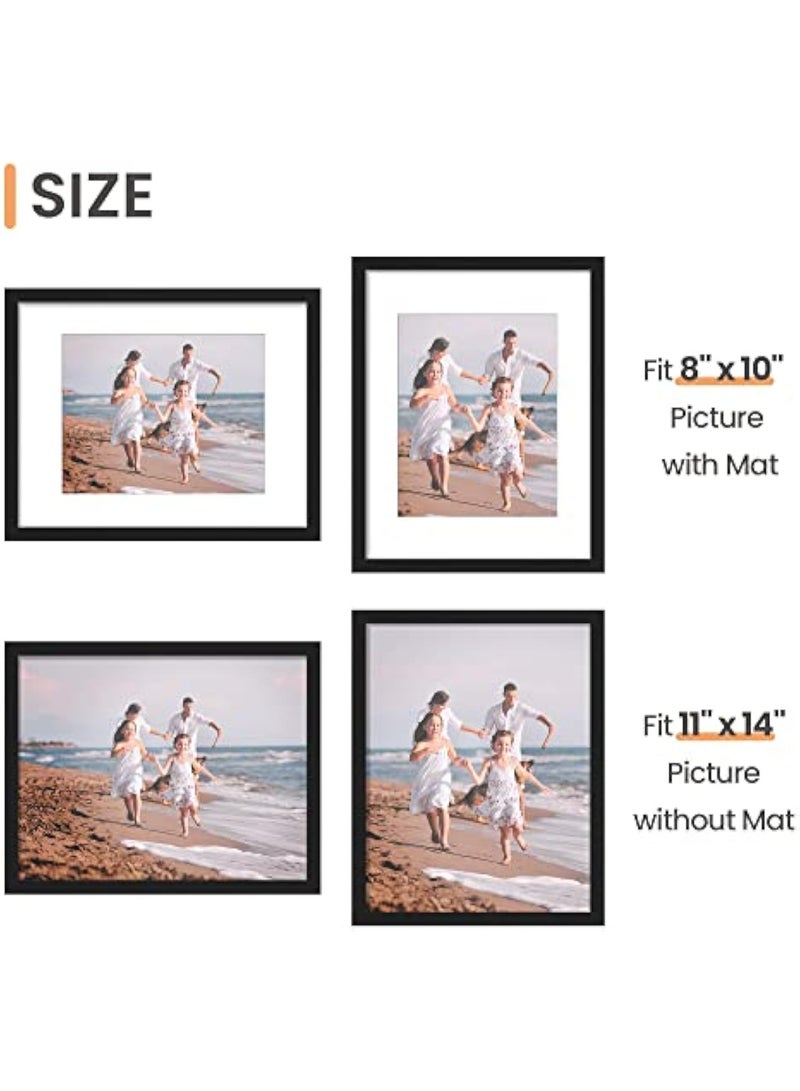 Arabest طقم إطارات صور 11x14 من 6 قطع، عرض صورة 8x10 مع مات أو 11x14 بدون مات، إطارات صور جدارية، أسود - Image 5