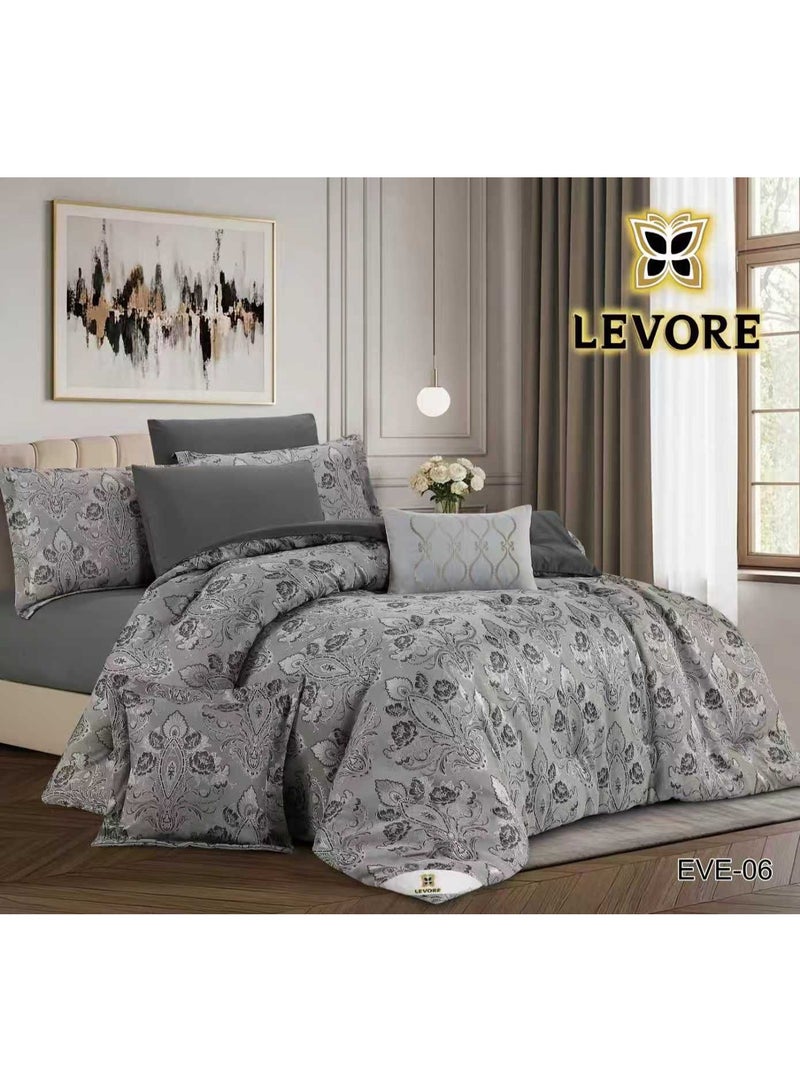 LEVORE Luxury 8-piece double bedsheet set, royal jacquard, soft to the touch