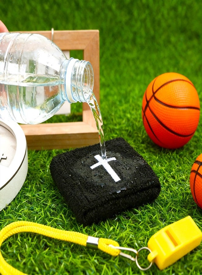 JUNEBRUSHS 8 Pcs Christian Cross Bicep Wrist Bands Set, Absorbent Athletic Armband Christian Sweat Wristbands for Football Basketball Running Sports Activities - Image 4