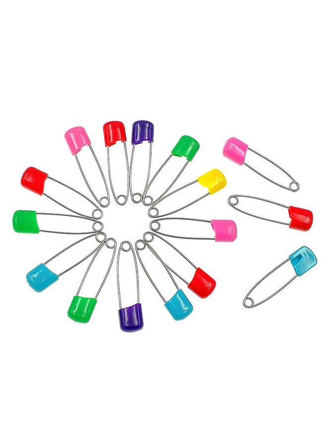 Kinteshun Baby Safety Pins,Kid Secure Clips Diaper Bib Nappy Pin with Safe Lock(50pcs,1.6 inches,7 Assorted Candy Colors) - Image 1