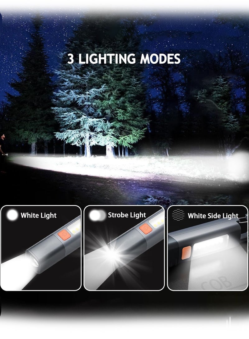 Flashlights,Rechargeable LED Flashlights High Lumens, 10,000 Lumens Super Bright Flashlight with USB Cable and Hook, 3 Modes, Waterproof Flash Light Handheld Powerful Flashlight for Home Camping - Image 3