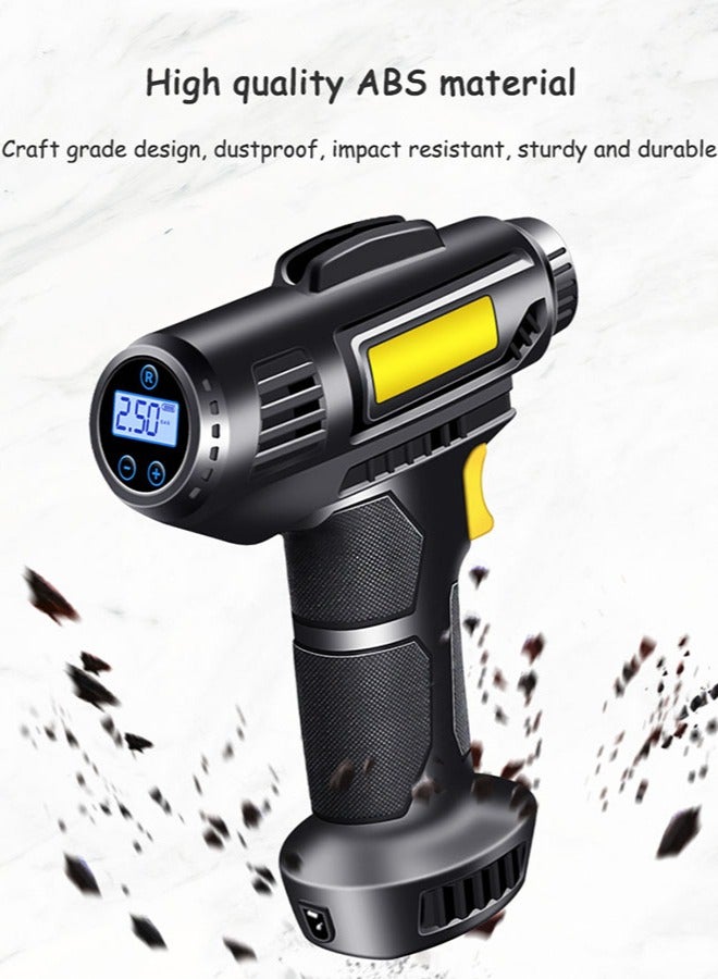 Arabest Tire Inflator Portable Air Compressor – 7.4V DC Air Pump for Car Tires with Digital Pressure Gauge and Emergency Led Light - Image 4