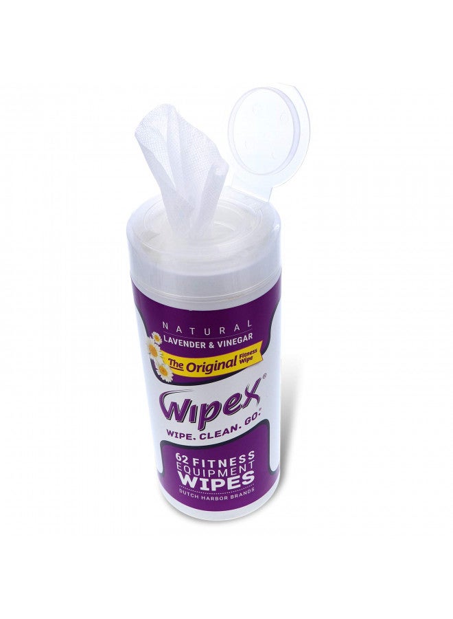 Wipex Original Fitness Equipment Wipes -Plant-Based No-Lint Cloth Gym Wipes for Workout Equipment, Yoga Mat Cleaner, Peloton Cleaner with Lavender Essential Oil & Vinegar, 50 Fitness Wipes - Image 2