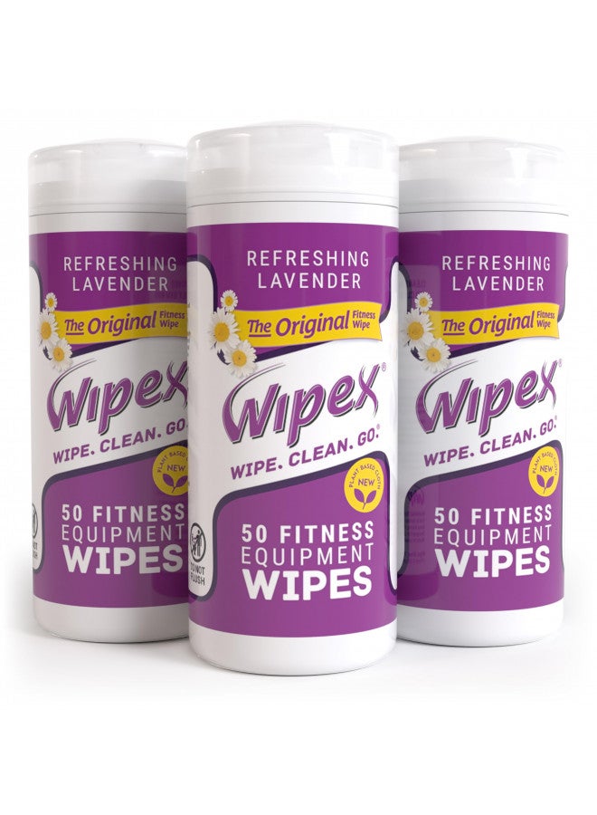 Wipex Original Fitness Equipment Wipes -Plant-Based No-Lint Cloth Gym Wipes for Workout Equipment, Yoga Mat Cleaner, Peloton Cleaner with Lavender Essential Oil & Vinegar, 50 Fitness Wipes - Image 1