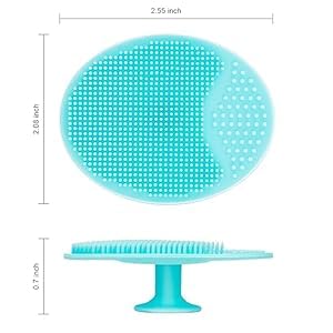 FLUZOV Silicone Back Scrubber(Thick Bristles)& Soft Bath Glove Set,Face Brush Set,Super-Exfoliating Body Scrubber & Super-Lathering Shower Body Brush Combination Combo (7 Piece, 1, count) - Image 5