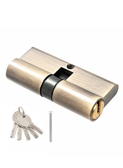 LAWAZIM Lock Cylinder with 5 Keys -60mm- Brass Core Security Lock with Zinc-Plated Surface, Easy Install Keyed Cylinder Lock for Doors, Durable & Anti-Rust Design for Homeowners Managers & Contractors  - Image 1
