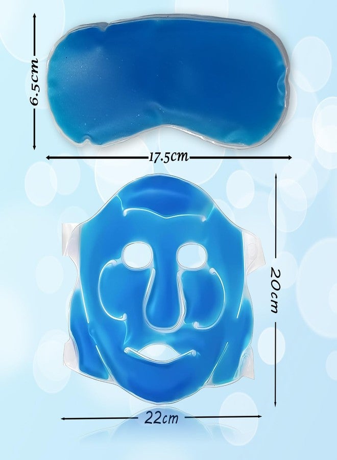 AJICA Aqua Ice Face & Eye Cooling Gel Pad and Aloe Vera Gel Mask Ice Pack for Face and Eye Patches Remove Dark Circles, Fatigue Cool Eyes Patch Pads Eye Care | Facial Skin Refresh Face Mask for Hot & Cold Therapy (Blue Face Mask, Blue Eye Cooling Pad) - Image 2