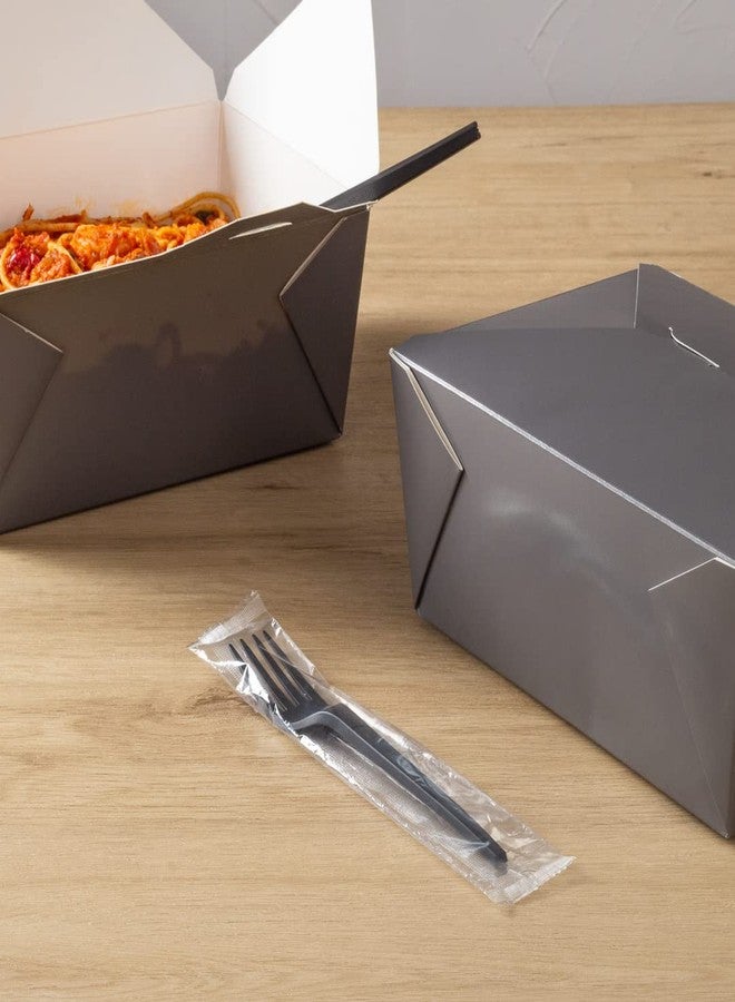 Restaurantware Basic Nature 6.5 Inch Wrapped Compostable Forks, 250 Individually Wrapped Plant-Based Silverware - For Hot And Cold Foods, Black CPLA Plastic Disposable Cutlery, BPI-Certified - Restaurantware - Image 5