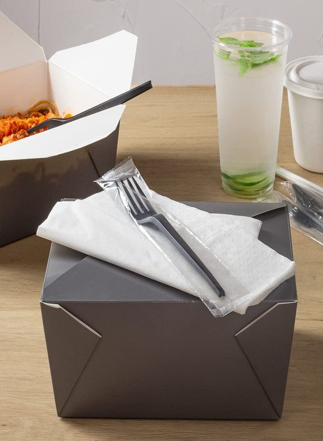 Restaurantware Basic Nature 6.5 Inch Wrapped Compostable Forks, 250 Individually Wrapped Plant-Based Silverware - For Hot And Cold Foods, Black CPLA Plastic Disposable Cutlery, BPI-Certified - Restaurantware - Image 3