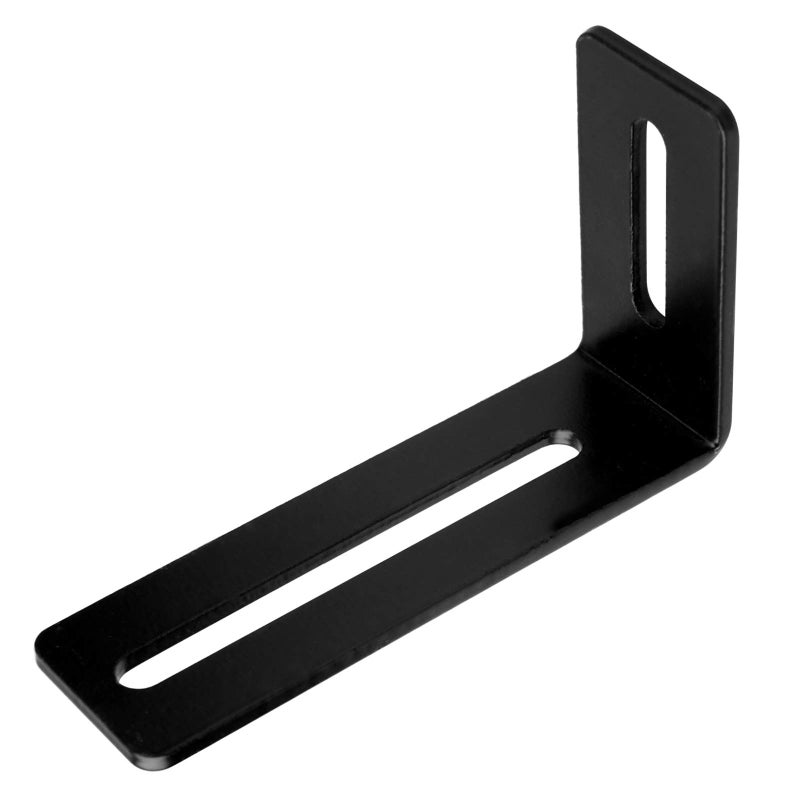 eoere 10 PCS 4 Black Adjustable LShape Corner Brace with Slot Steel Joint Right Angle Brackets for PC case Fixing Furniture Thickness 18 Max Load 30 LB