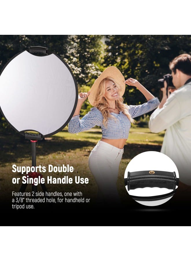 Neewer 22"/56cm Light Reflector with Handle Grip with 3/8" Thread, 5 in 1 Collapsible Disc Light Diffuser Translucent/Silver/Gold/White/Black for Photography Lighting, Outdoor Lighting, RF-56II - Image 3