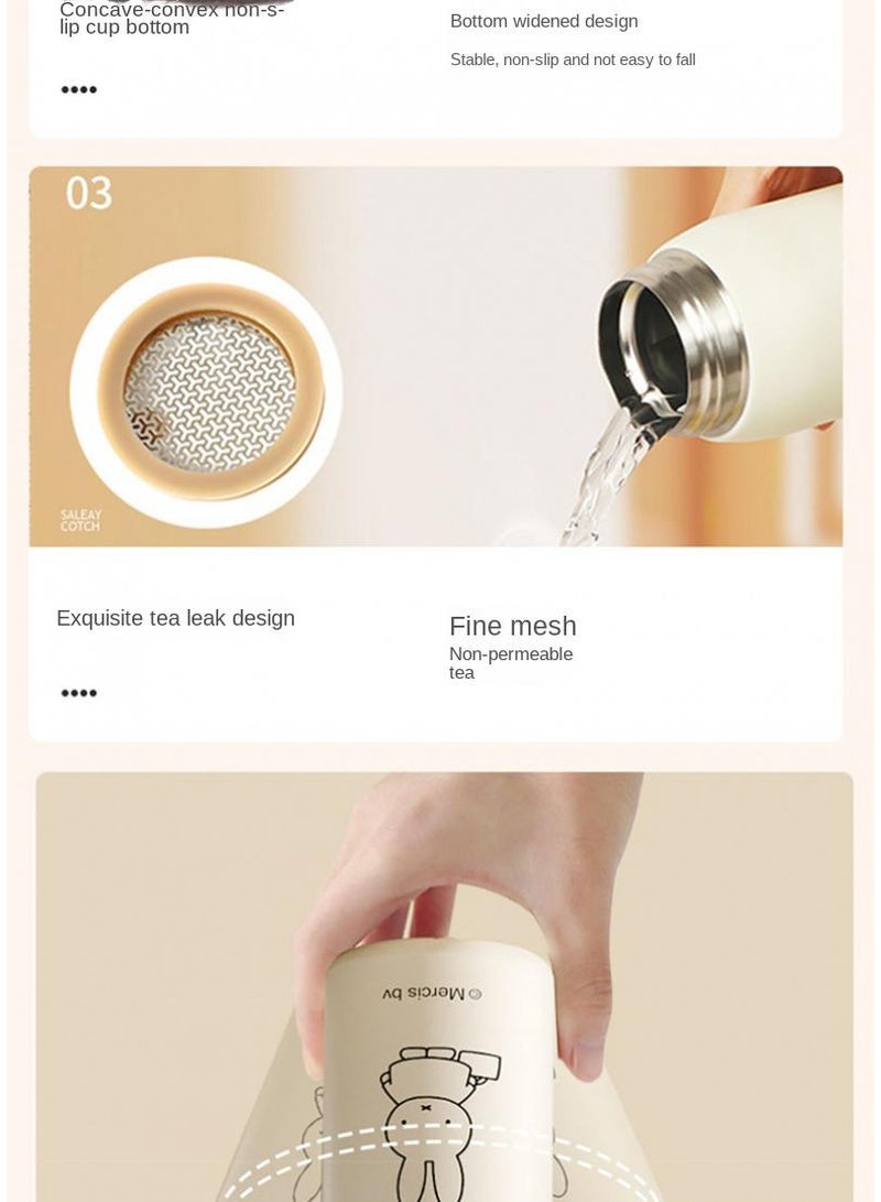 Miffy Insulation stainless steel cartoon thermos cup white 420ml - Image 2