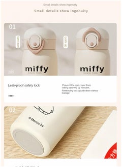 Miffy Insulation stainless steel cartoon thermos cup white 420ml  - Image 4