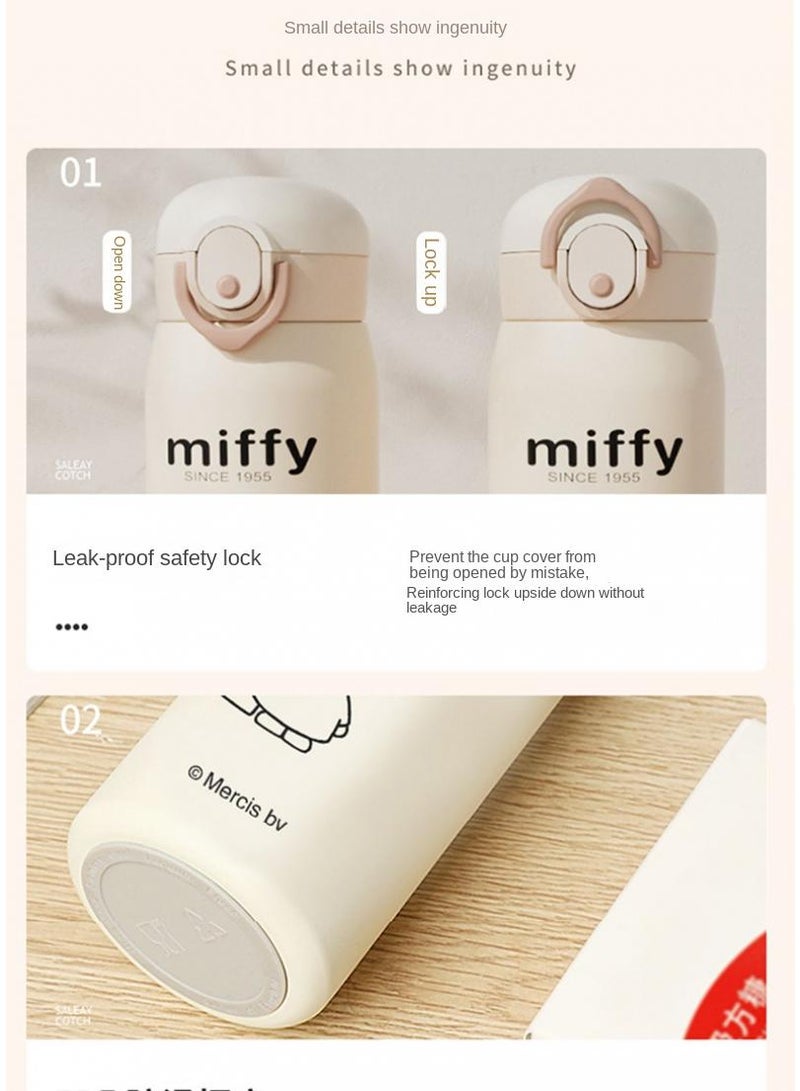 Miffy Insulation stainless steel cartoon thermos cup white 420ml - Image 4