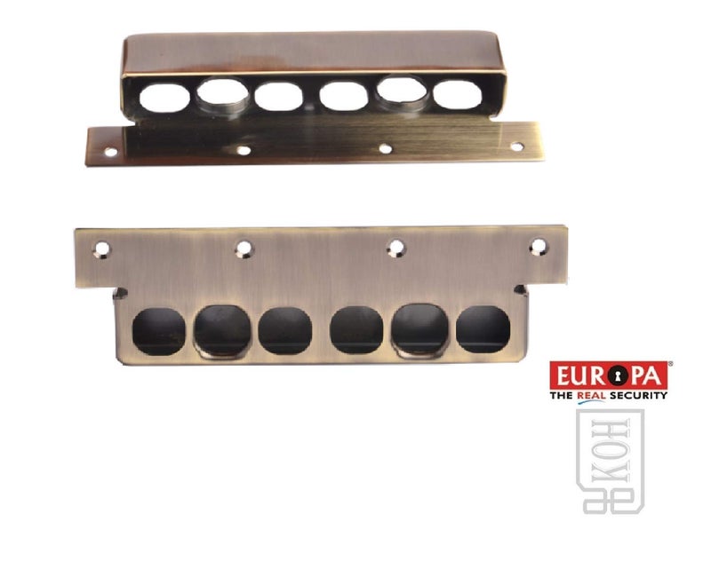 Europa Hexabolt Main Door Lock with 6 Locking Bolts H340AB Antique Brass 3TONS Load - Image 3