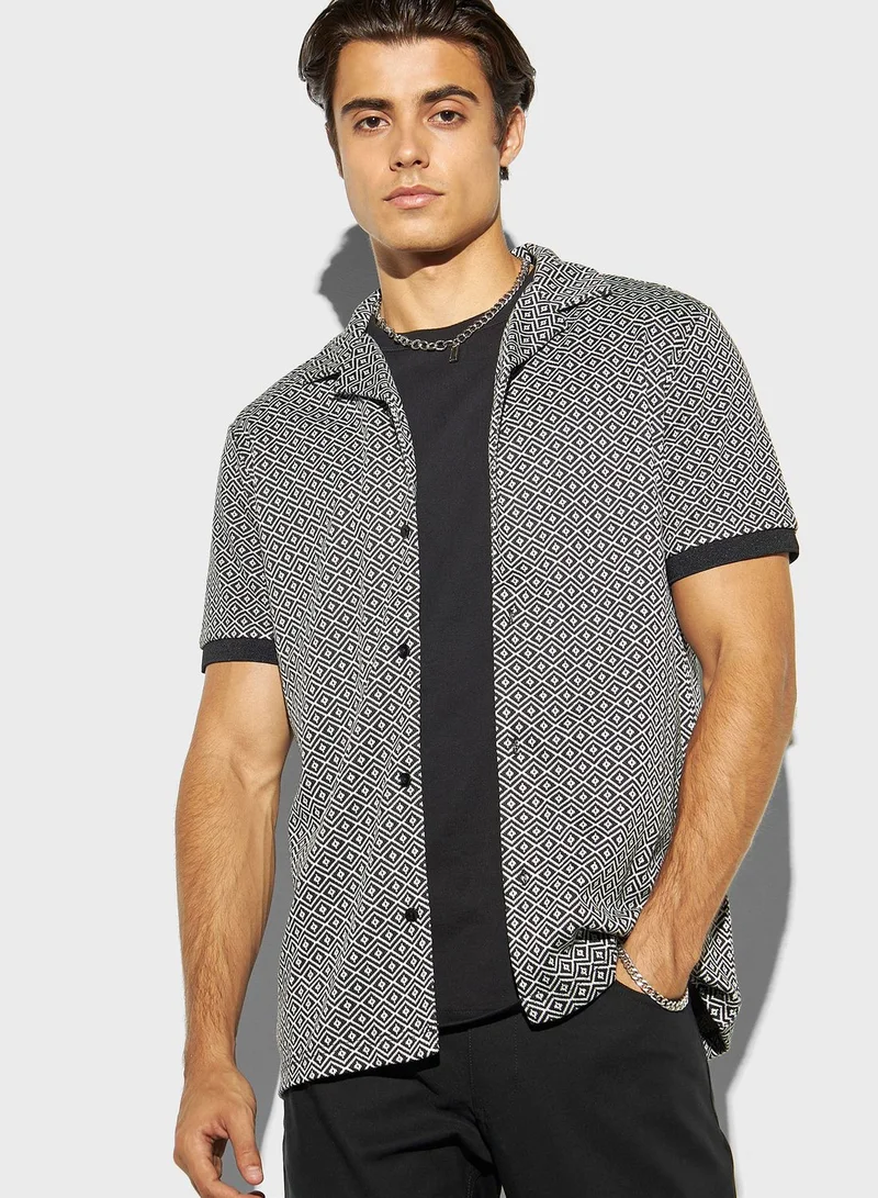 Iconic Textured Regular Fit Shirt