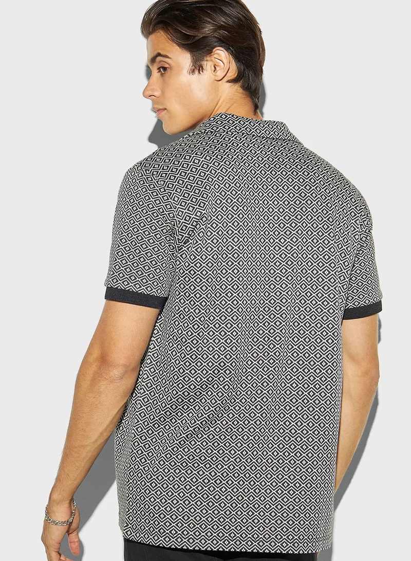 Iconic Textured Regular Fit Shirt