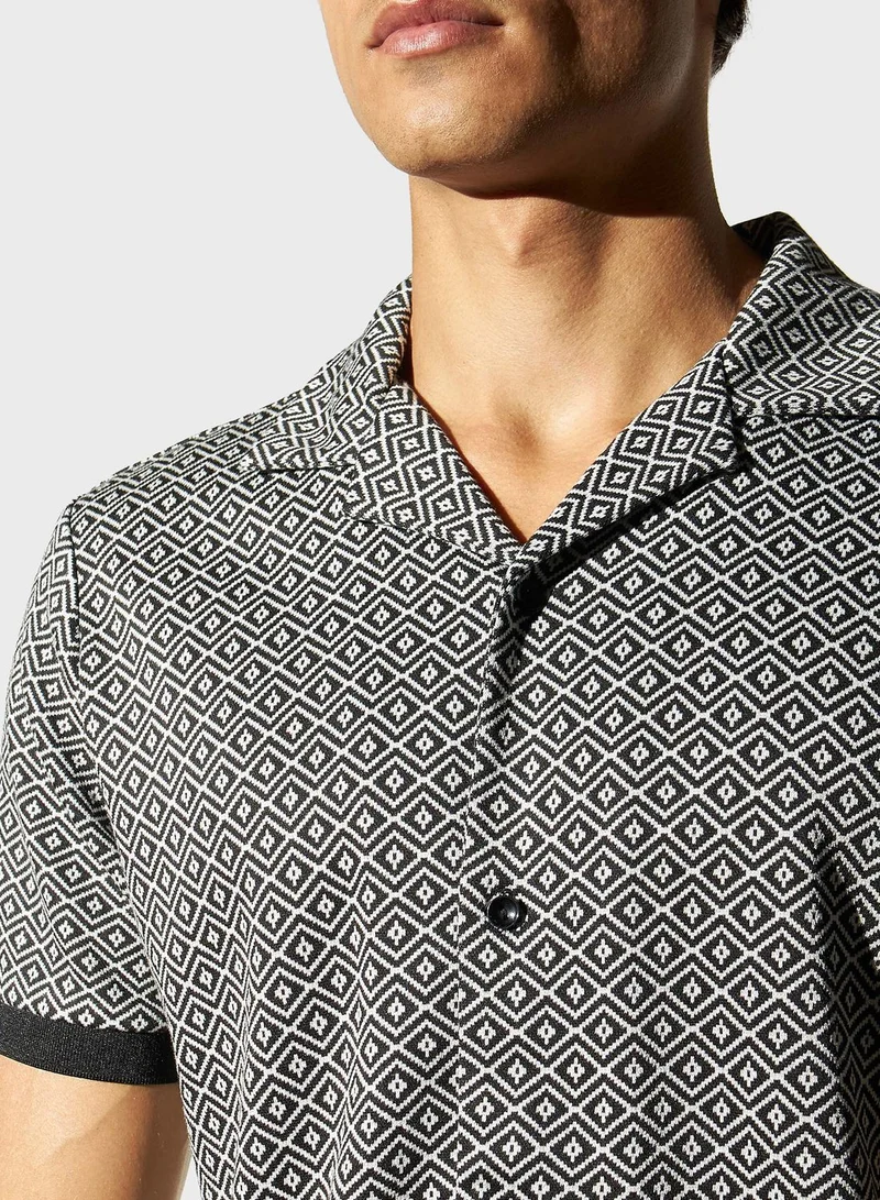 Iconic Textured Regular Fit Shirt