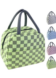 Excefore Lunch Bag for Women Men, Aesthetic Lunch Bag Reusable Insulated Lunch Tote Bag Kawaii Lunch Box Container Waterproof Lunch Cooler Bag for Work Office Travel Picnic , Green  - Image 1