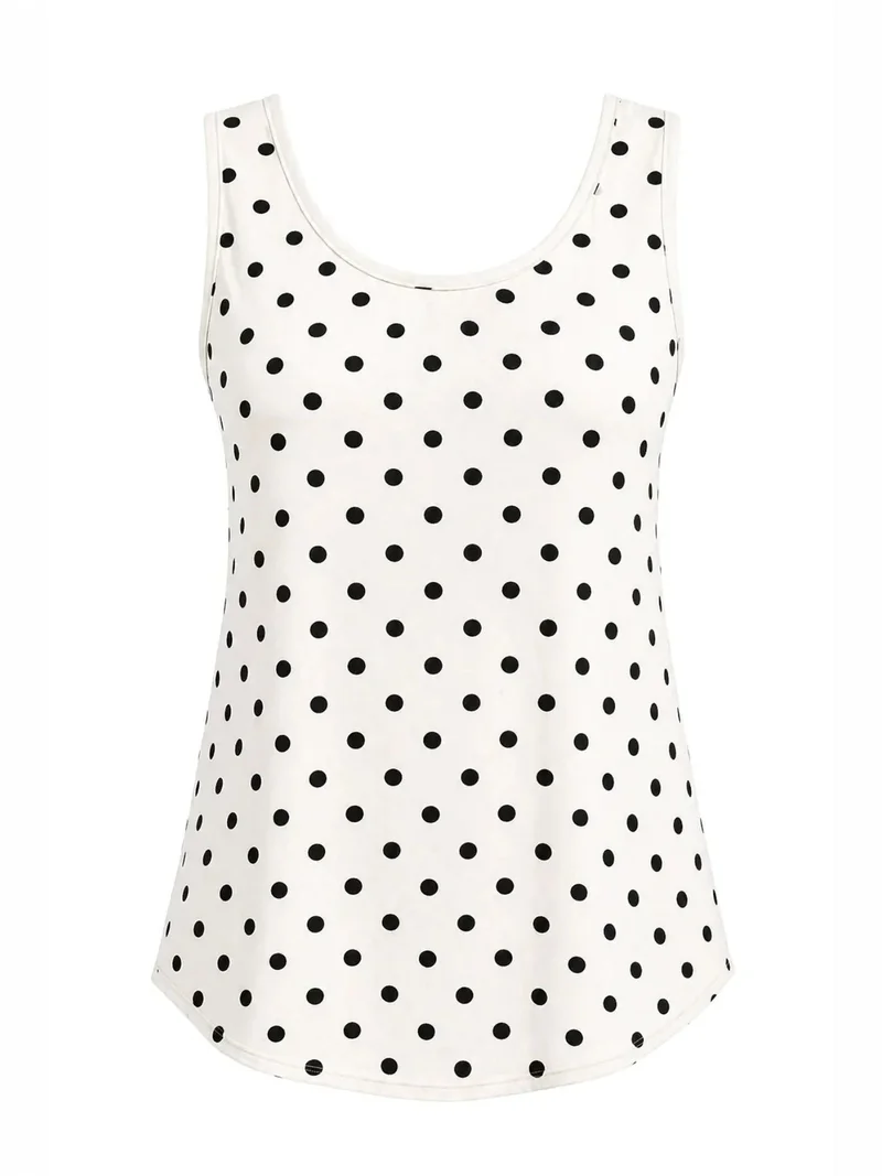 MixRay MIXRAY Casual U Neck Cotton Blend Tank Top