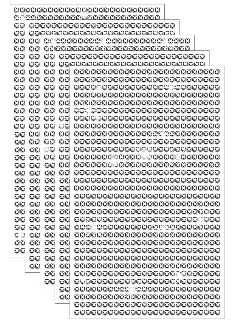 SYOSI 10 Sheets 8500 Pieces Bling Car Stickers DIY Car Decoration Sticker Self-Adhesive Car Stickers Glitter Rhinestones Crystal Gem Stickers for Car Window Craft Laptops Luggage Decoration (Silver) - Image 1