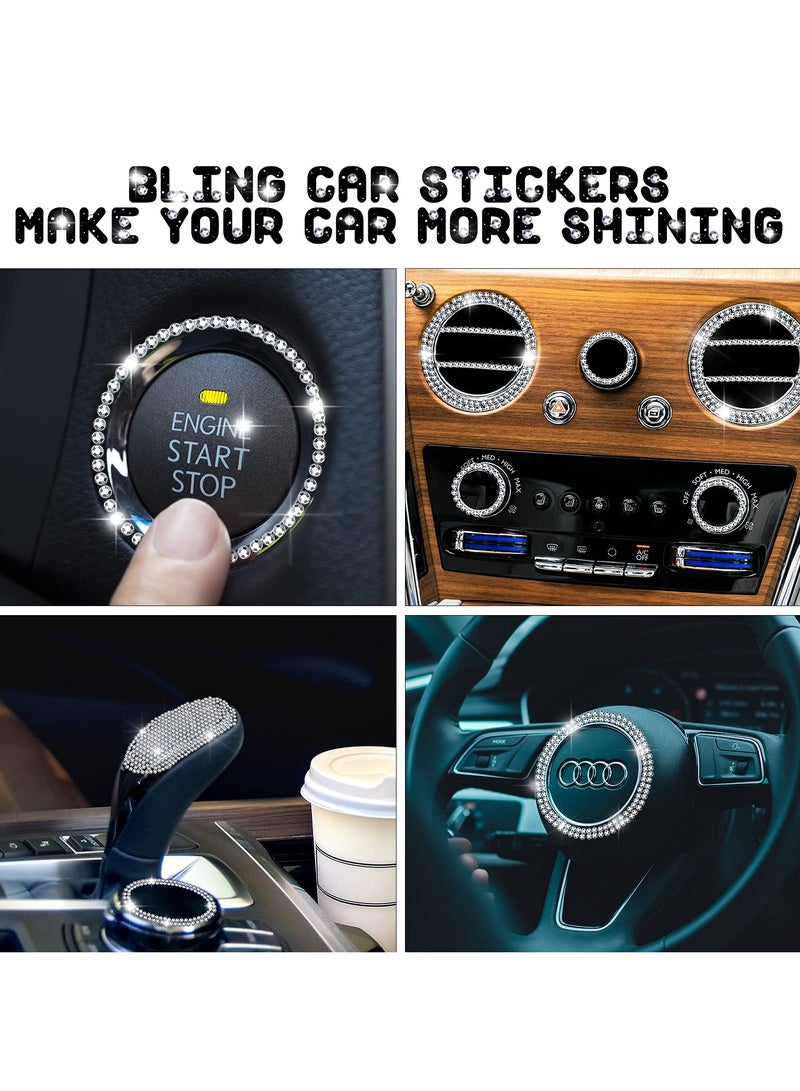 SYOSI 10 Sheets 8500 Pieces Bling Car Stickers DIY Car Decoration Sticker Self-Adhesive Car Stickers Glitter Rhinestones Crystal Gem Stickers for Car Window Craft Laptops Luggage Decoration (Silver) - Image 2