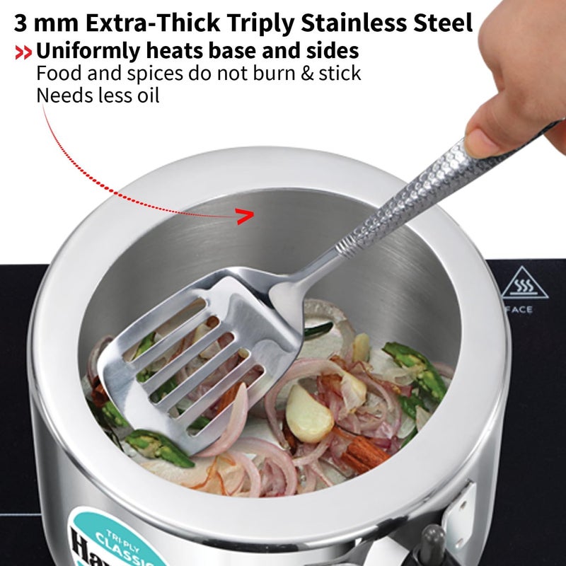 Hawkins Triply 2 Litre Classic Pressure Cooker - Stainless Steel Induction Inner Lid, Silver - Image 3