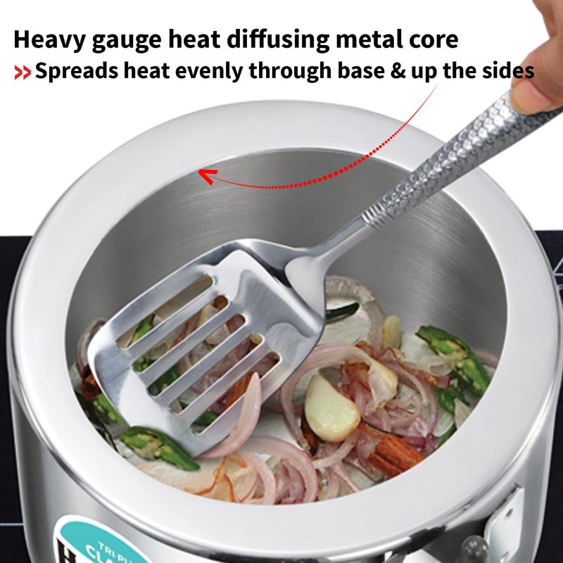 Hawkins Triply 2 Litre Classic Pressure Cooker - Stainless Steel Induction Inner Lid, Silver - Image 5
