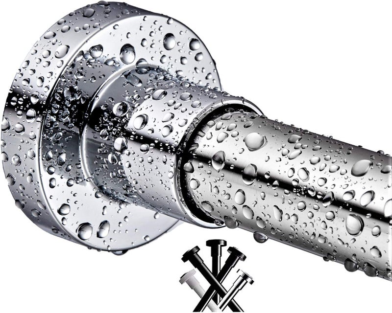 BRIOFOX Shower Curtain Rod 4373 Inches Never Rust and NonSlip Spring Tension Rod for Bathroom Polished 304 Stainless Steel