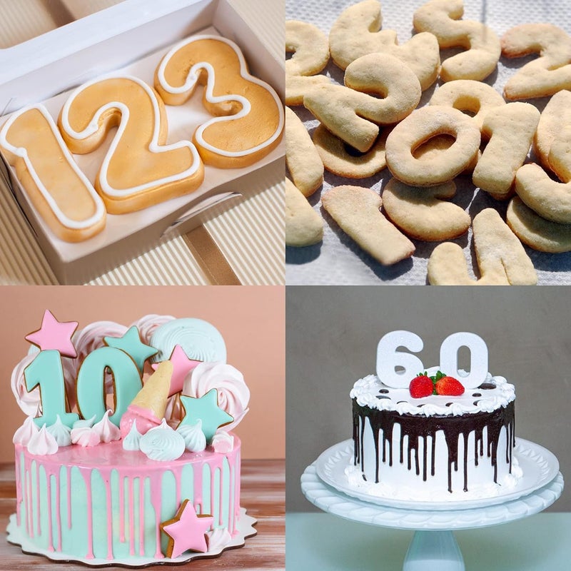 KASTWAVE 9 PCS Number Cookie Cutters Set, Stainless Steel Birthday Cutters 0-8 (6 Reverses to 9), Number-Shaped Baking Tools for Cookies, Biscuits, Dough, and Homemade Baking - Image 4
