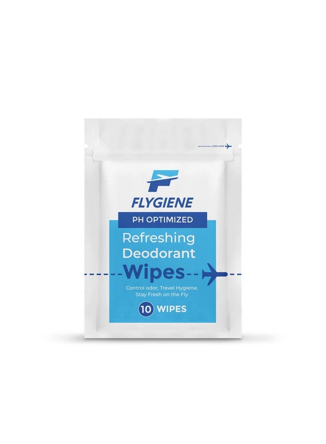 FLYGIENE Deodorant Wipes - Individually Wrapped Antiperspirant Body Wipes - 10 Count - Image 1