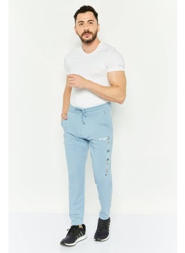 Gazzarrini Men Regular Fit  Brand Logo Joggers Pant, Slate Blue  - Image 2