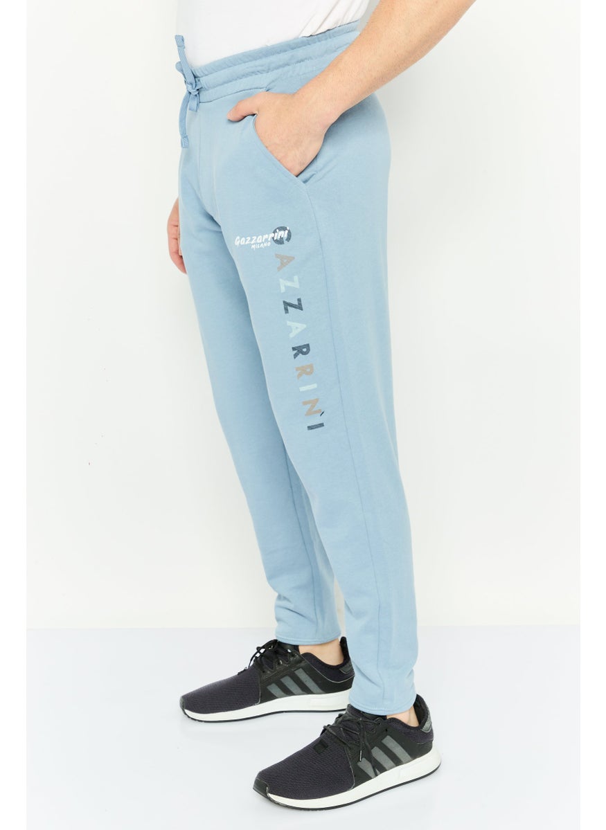 Gazzarrini Men Regular Fit  Brand Logo Joggers Pant, Slate Blue  - Image 3