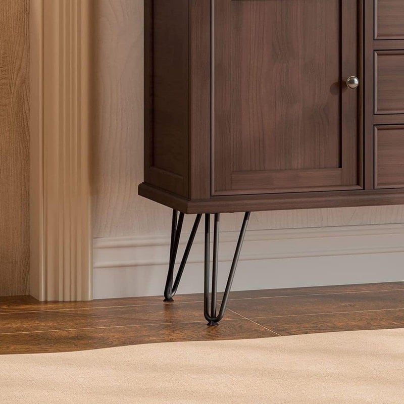 Dcloud أرجل أثاث دكلود معدنية ثقيلة من الفولاذ المقاوم للصدأ بطول 6 بوصات لأرجل الأثاث، خزانة تلفاز، أرجل أريكة، شكل مربع، أرجل أريكة سوداء، عبوة من 4 قطع، 15 سم 10 - Image 3