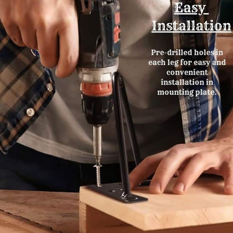 Dcloud أرجل أثاث دكلود معدنية ثقيلة من الفولاذ المقاوم للصدأ بطول 6 بوصات لأرجل الأثاث، خزانة تلفاز، أرجل أريكة، شكل مربع، أرجل أريكة سوداء، عبوة من 4 قطع، 15 سم 10 - Image 4