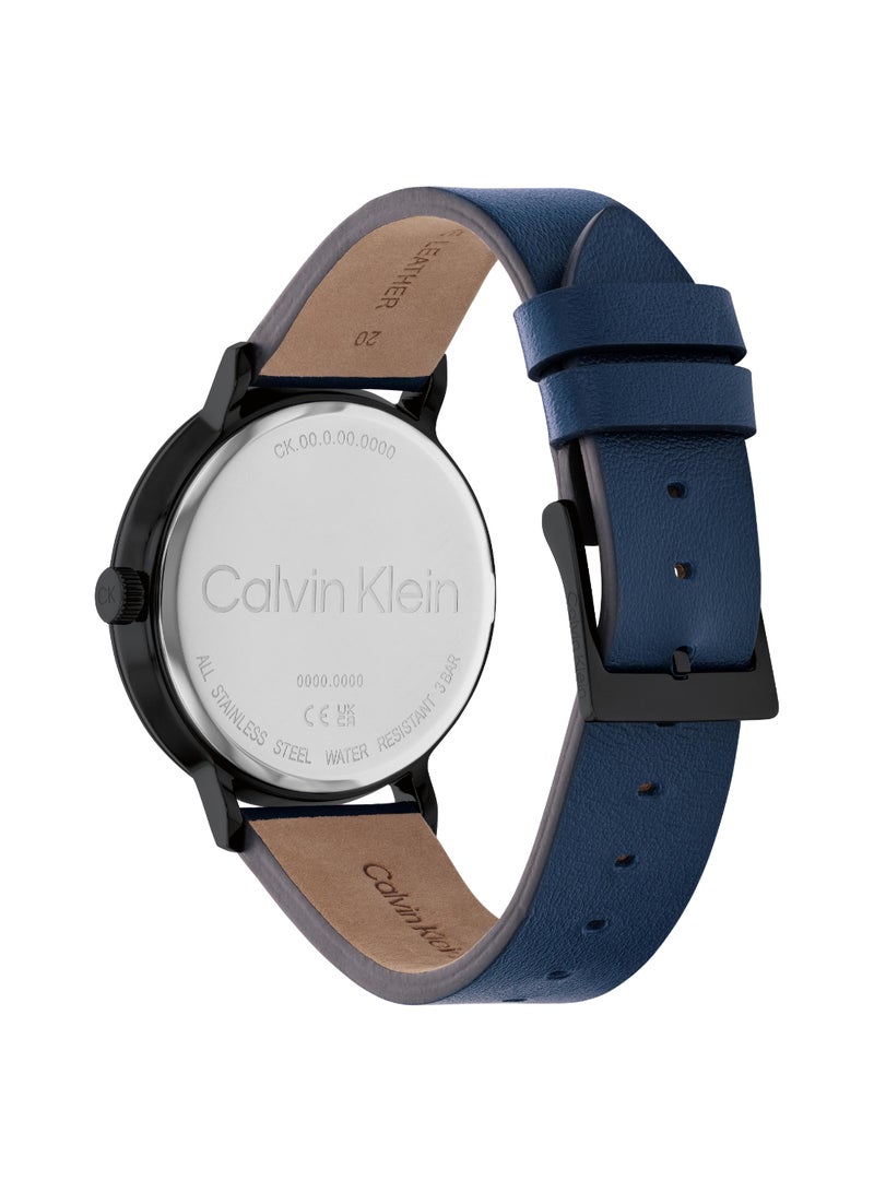 CALVIN KLEIN ساعة رجالية دائرية أنالوج بعلبة زرقاء - 25200436 - Image 3
